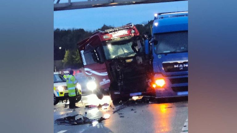 The collision involved two lorries. Pic: Essex Police