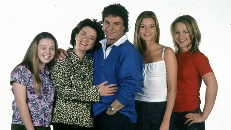 The Scully family (L-R): Keltie, Janet Andrewartha, Shane Connor, Holly Valance and Carla Bonner