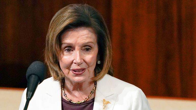 House Speaker Nancy Pelosi of California speaks on the floor of the House of Representatives at the Capitol in Washington, D.C., on Thursday, Nov. 11.  17th, 2022.  (AP Photo/Carolyn Kaster)