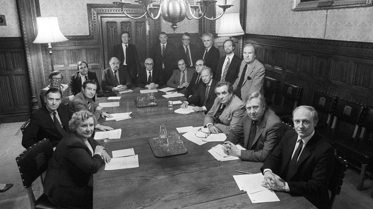  Michael Meacher, Eric Heffer, Lord Ponsonby, Giles Radice, Robin Cook, and Stan Orme