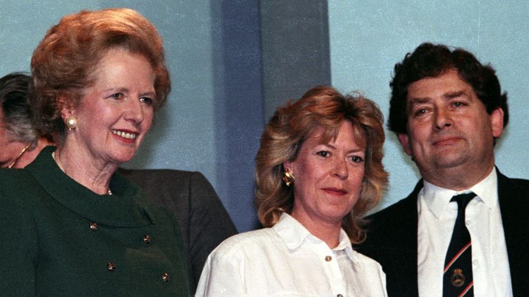 Nigel Lawson with Margaret Thatcher at the 1989 Conservative Party Conference