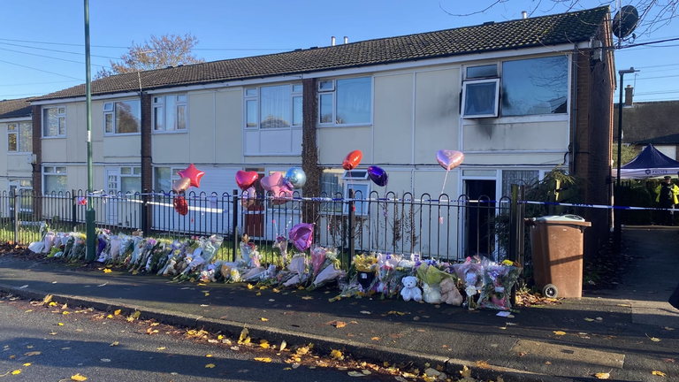 Tributes left at the scene of the fire