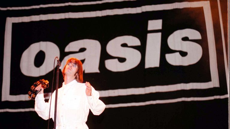 Liam Gallagher of Oasis in concert on stage at Knebworth House, Herts tonight (Sat). Photo by Stefan Rousseau/PA.
Read less
Picture by: Stefan Rousseau/PA Archive/PA Images
Date taken: 10-Aug-1996