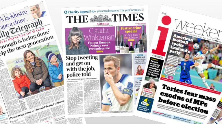Saturday&#39;s national newspaper front pages