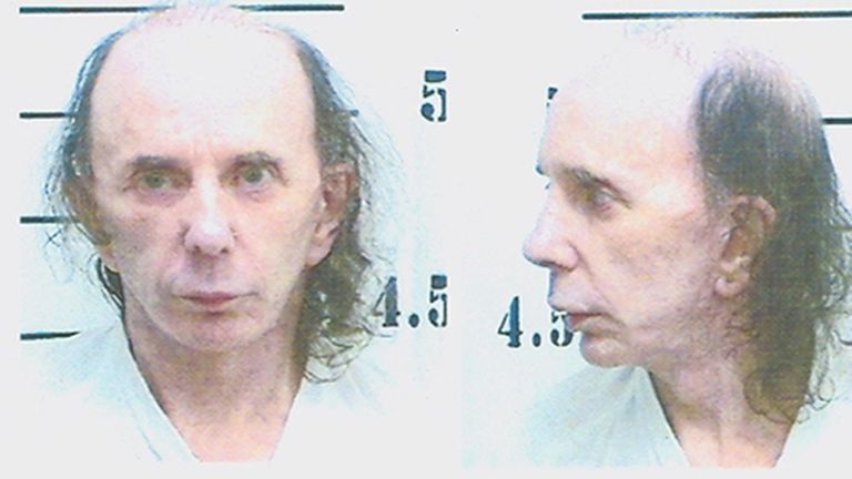 Mugshot of Phil Spector. Image: Sky UK/Michael Ochs Archives