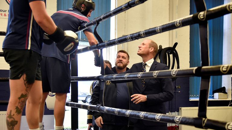  Prince William attends an official opening of a new Boxing Club during a visit to RAF Coningsby in Lincoln 