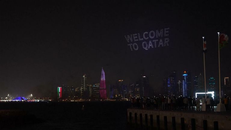 Havai fişekler, Dünya Kupası öncesinde Doha gökyüzünü aydınlattı