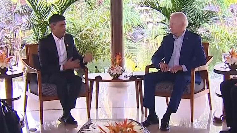 Rishi Sunak meets with Joe Biden in Bali