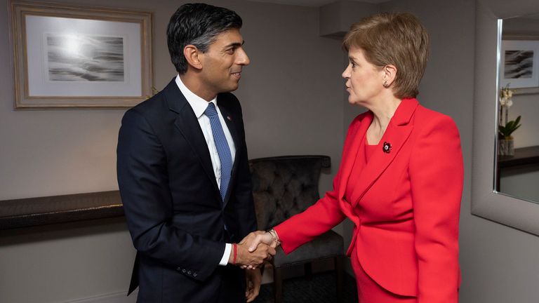 Rishi Sunak and Nicola Sturgeon meet for the first time since he became prime minister.