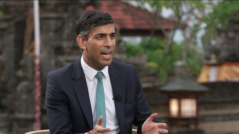 Prime Minister Rishi Sunak speaks to Beth Rigby at the G20 summit