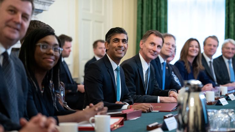 Rishi Sunak holding his first Cabinet meeting