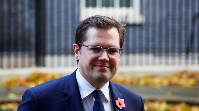 British Minister for Immigration Robert Jenrick looks on outside Number 10 Downing Street, in London, Britain November 1, 2022. REUTERS/Hannah McKay