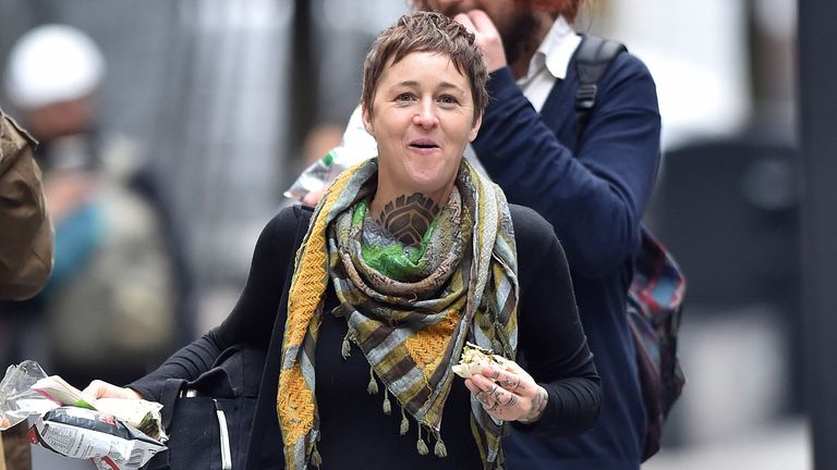 Ruth Wood at Manchester Magistrates Court, where she along with Radical Haslam deny using threatening, abusive or insulting words or behaviour with intent to cause harassment, alarm or distress, in the trial of Elliot Bovill, who denies common assault following an incident with Sir Iain Duncan Smith. The former Tory leader told the court how he feared for his wife and her friend when he had a traffic cone "slammed" on to his head as they were followed by a "threatening" group of protesters hurli