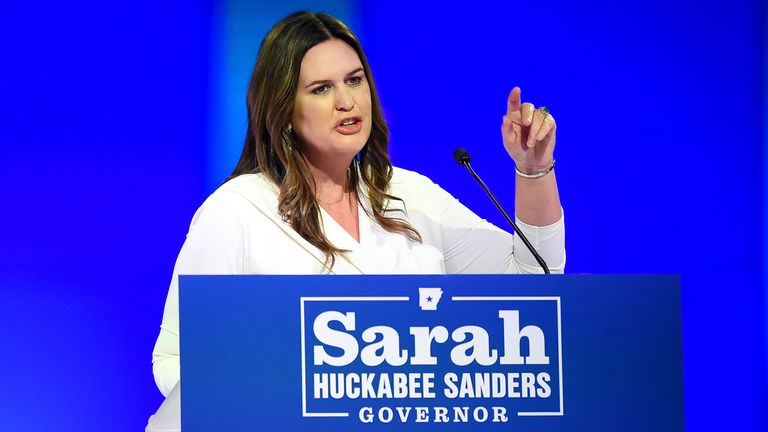 Sarah Huckabee Sanders. Pic: AP