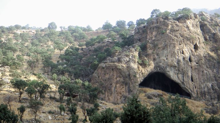 Undated handout photo issued by Liverpool John Moores University of a view of the Shanidar Caves. Scientists have unearthed remains of what is believed to be the world&#39;s oldest flatbread made by Neanderthals in the foothills of Iraq 
Pic:Chris Hunt/Liverpool John Moores University/PA Wire
