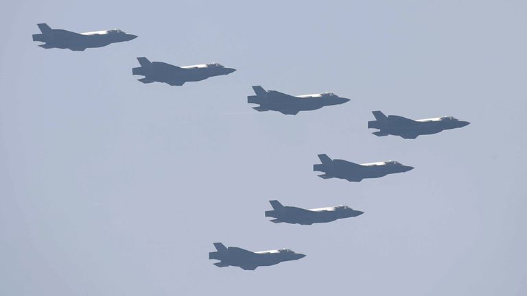 South Korea&#39;s F-35A stealth fighter jets. File pic: Jeon Heon-Kyun/Pool Photo via AP
