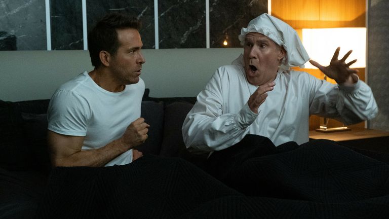 Ryan Reynolds and Will Ferrell in "Spirited," coming soon to Apple TV+.