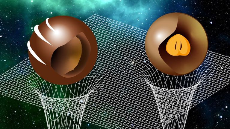 The study of the sound speed has revealed that heavy neutron stars have a stiff mantle and a soft core, while light neutron stars have a soft mantle and a stiff core – much like different chocolate pralines