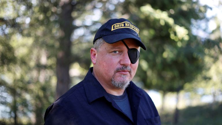 Stewart Rhodes, founder of the Oath Keepers militia, poses during an interview session in Eureka, Montana, U.S., June 20, 2016. REUTERS/Jim Urquhart/File Photo