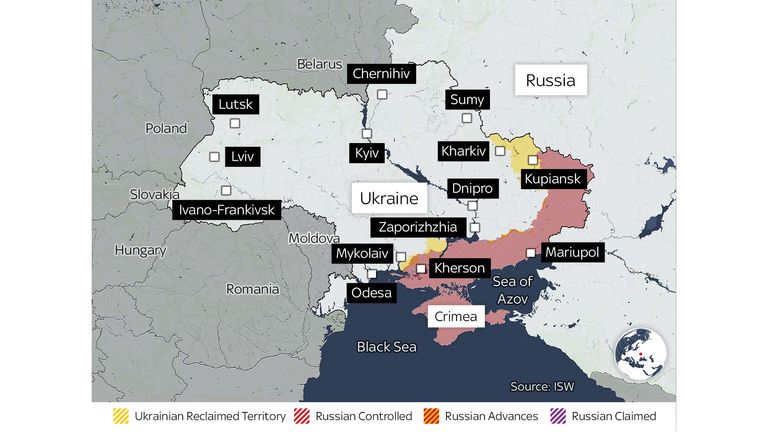 Savaşın 260. gününde Ukrayna haritası