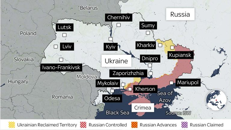 Ukraine map Day 257