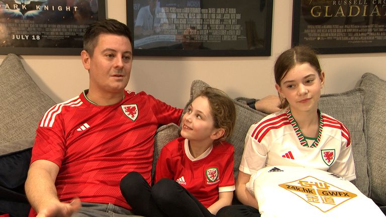 Huw Hudson and his daughters