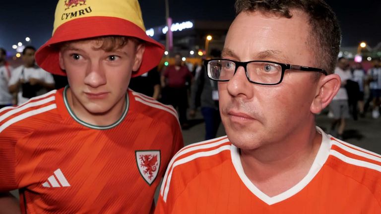 Welsh fans reacting to loss in Qatar