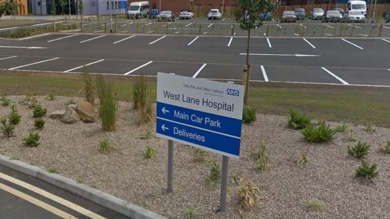 A sign at West Lane Hospital, Middlesbrough. Pic: Google Street View