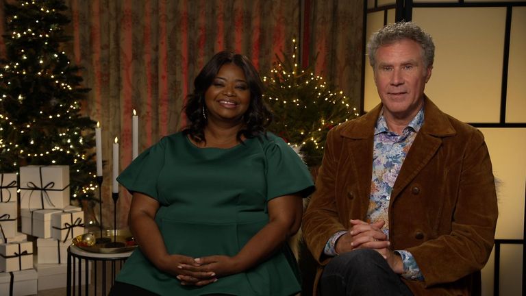 Octavia Spencer and Will Ferrell interview on the upcoming Apple TV+ film "Spirited".
