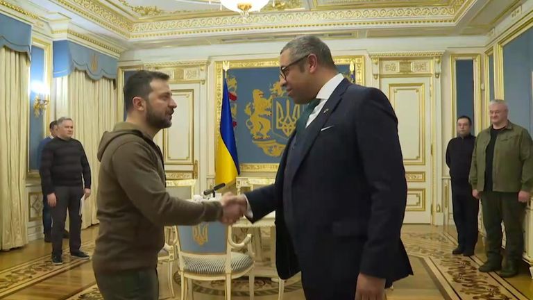 Volodymyr Zelenskyy and James Cleverly meet in Kyiv