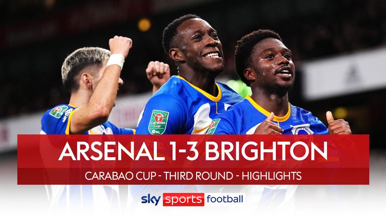 Arsenal 1-3 Brighton | Carabao Cup highlights | Video | Show | Sky Sports