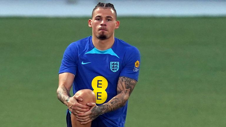 Kalvin Phillips in England training at the World Cup