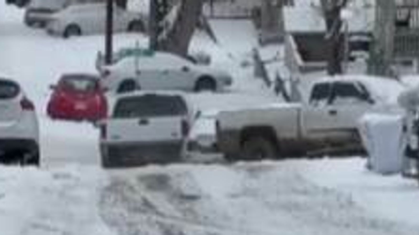 Icy road causes domino effect of car crashes in Pendleton, Oregon US