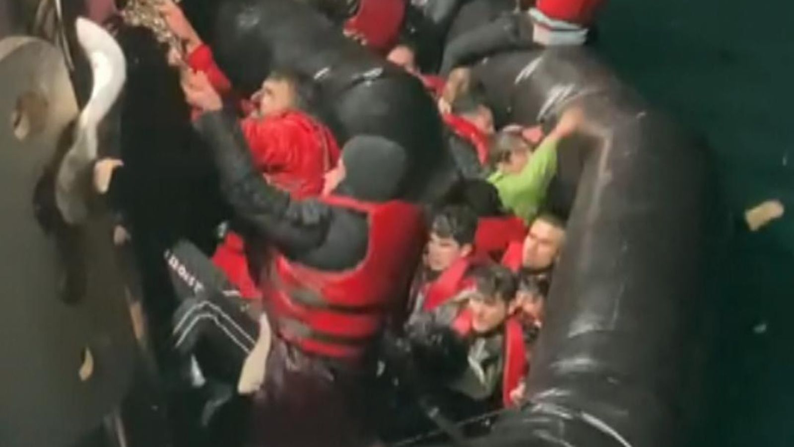 Moment migrants are rescued from dinghy in English Channel | UK News ...