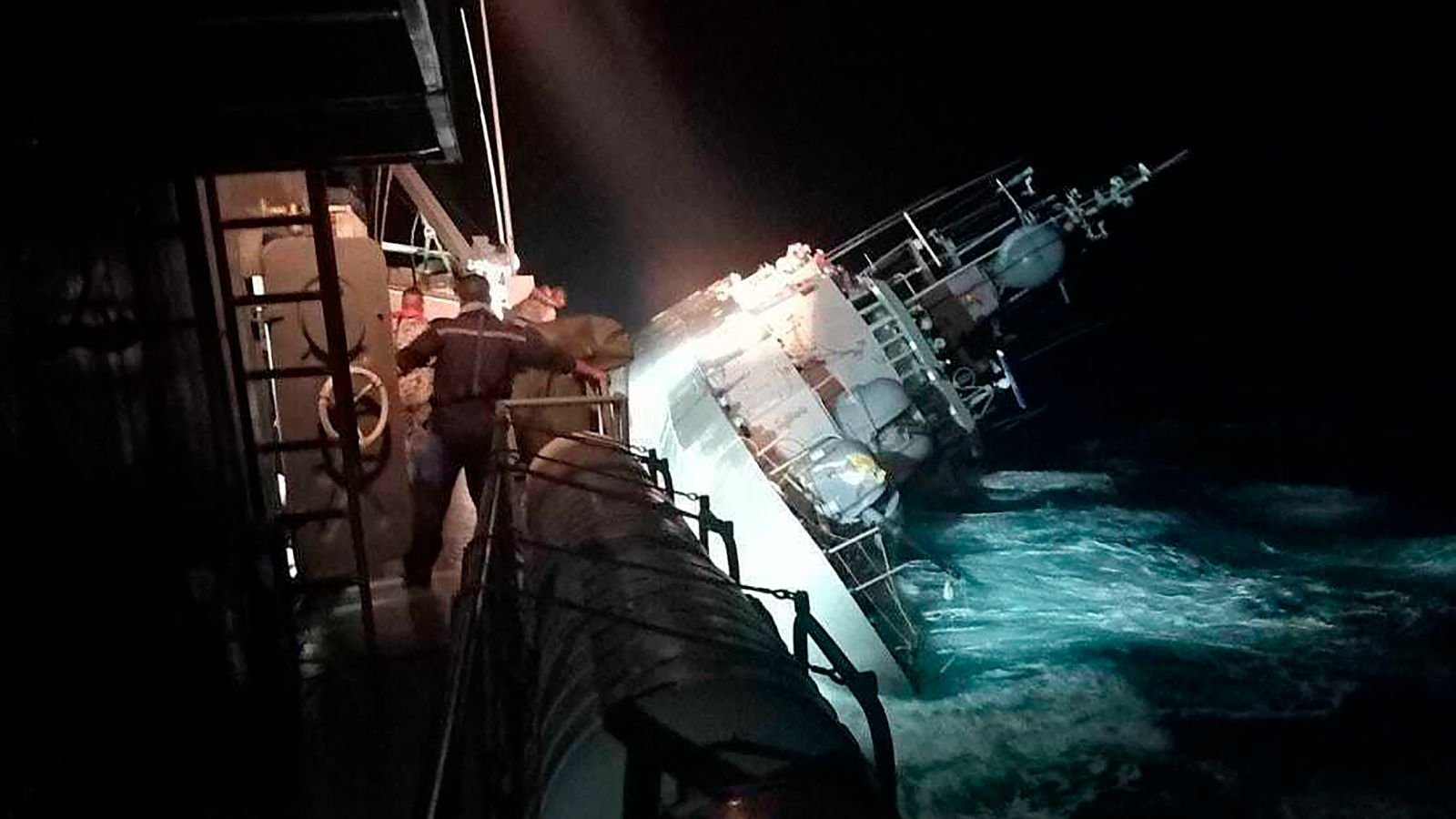Rescue operation after Thai navy ship sinks off the coast