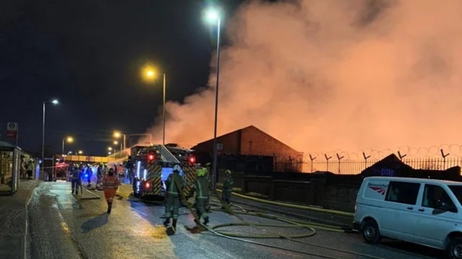 Homes evacuated as more than 100 firefighters tackle fire in ...