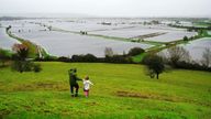 Flooded fields by the River Parrett at Somerset Levels near Bridgwater in Somerset. Parts of the UK face ice and heavy rain with the potential for flooding as the holiday period continues. Picture date: Wednesday December 28, 2022.