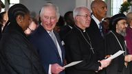 King Charles III (third left), accompanied by the Archbishop of Canterbury Justin Welby (centre) attend an Advent Service at the Ethiopian Christian Fellowship Church, King's Cross, north London. Picture date: Thursday December 8, 2022.