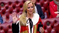 Michelle Mone is admitted to the House of Lords as Baroness Mone of Mayfair, after being made a Tory peer.