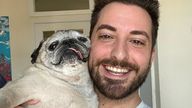 Noodle the Pug, famous on TikTok for the Bones No Bones game, has died, aged 14. Jonathan Graziano. Pic: Jongraz/Instagram