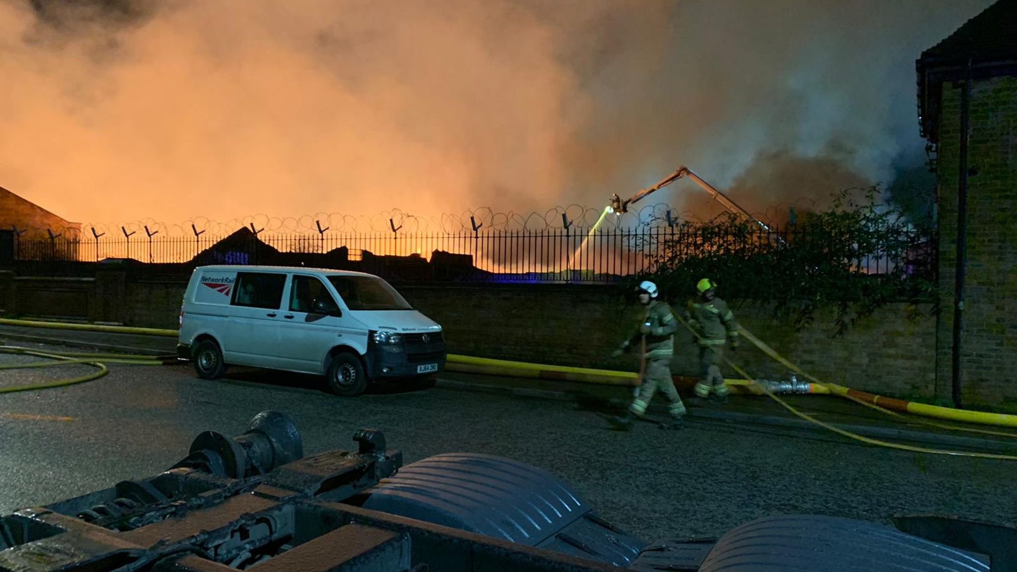 Homes evacuated as more than 100 firefighters tackle fire in