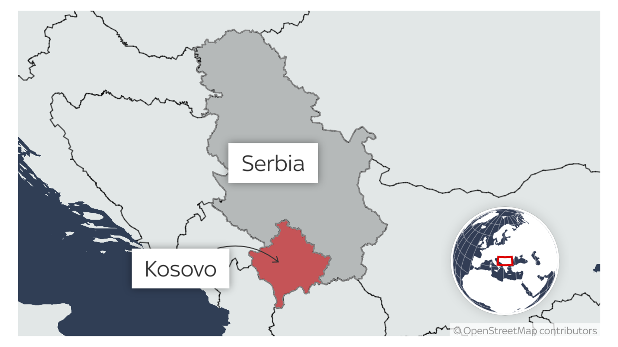 Косово сербия карта границы
