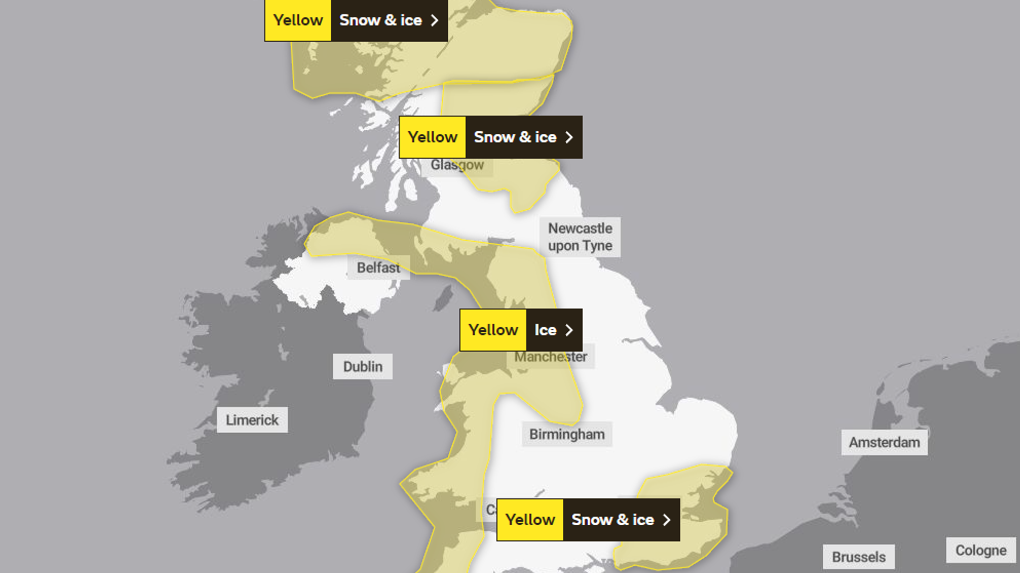 UK weather: Up to four inches of snow to fall in southeast England as ...