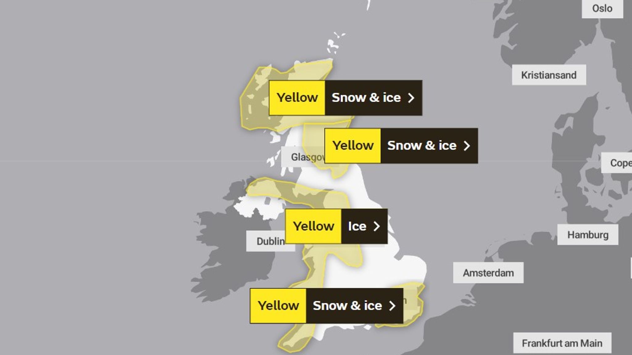 Freezing fog, sleet and snow: Travel disruption expected as bitterly ...