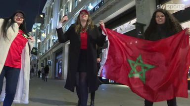 Morocco fans in London celebrate famous win over Spain!