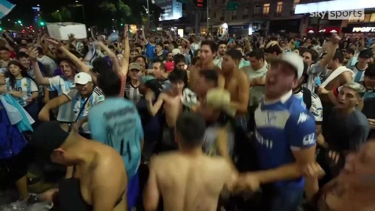 Argentina fans pack the streets after making World Cup final