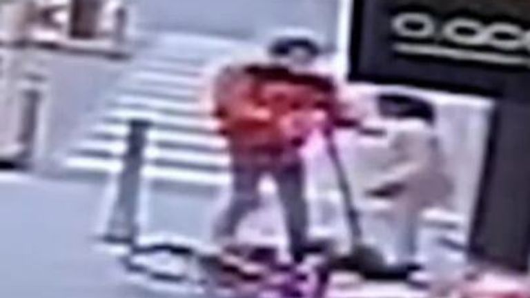 CCTV image of e-scooter robbery