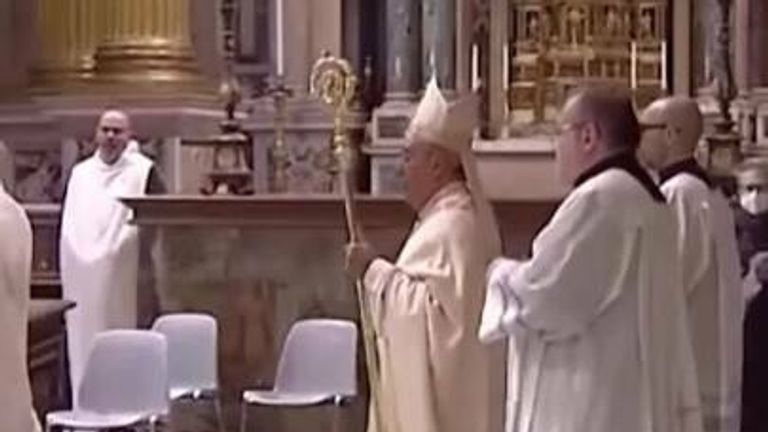 Hundreds gathered at St. John in Lateran Basilica for a special Mass in honour of the 95-year-old Pope Emeritus Benedict XVI who is said to be &#39;very sick&#39;.