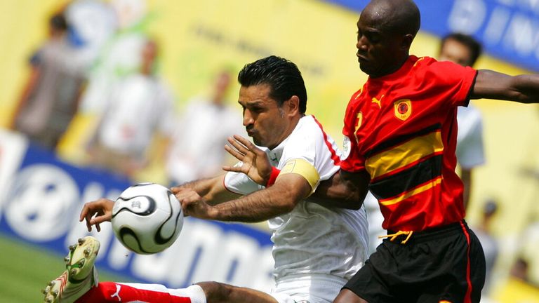 Iranian Ali Daei (L) vies with Angolan Jamba during group D preliminary match of 2006 FIFA World Cup Iran vs Angola at the FIFA World Cup stadium in Leipzig, Germany, Wednesday, 21 June 2006. Photo by: Jan Woitas/picture-alliance/dpa/AP Images
Pic: AP

