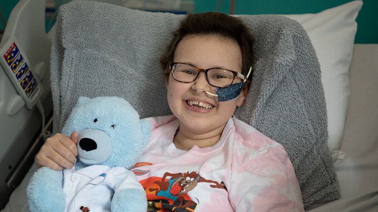 Alyssa, surname not given, receiving treatment in hospital. Pic: Great Ormond Street Hospital